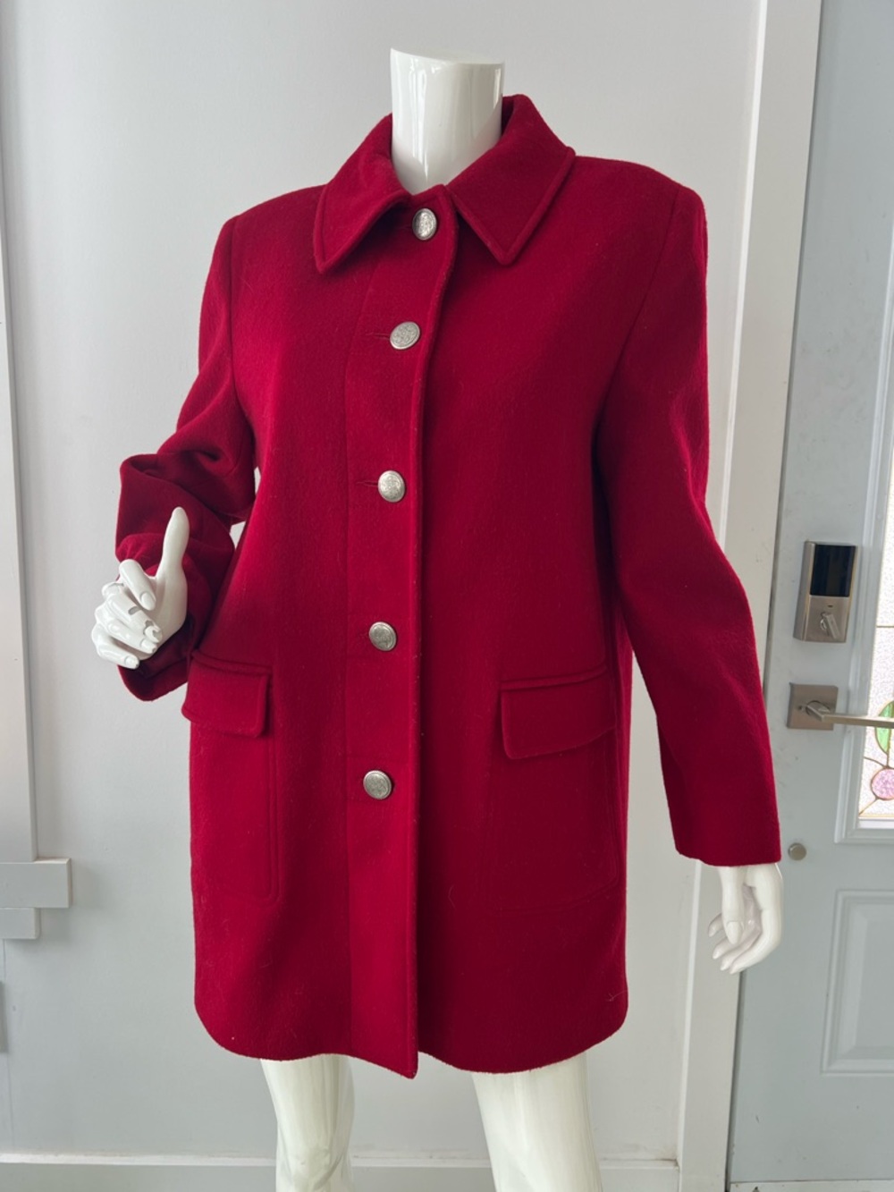 100% Wool Vintage Pea Coat Made In USA Alfred Dunner size 10P Academic